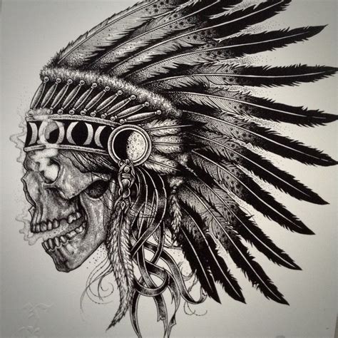 Skull Chief Indian Skull Tattoos Native Tattoos Indian Tattoo