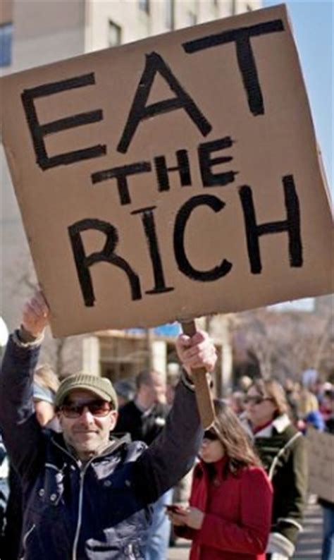 Today it means take away whatever they have from all people with more financial or material wealth than the person using the expression. Taxing 'the rich' to fix economic problems shortsighted ...