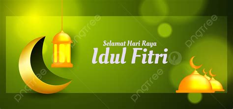 Golden Moon For Idul Fitri Banner Background Idul Fitri Eid Alfitr