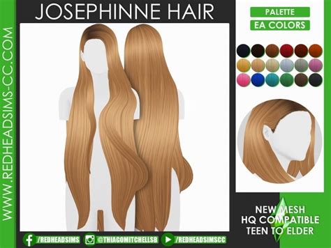 Josephinne Hair By Thiago Mitchell At Redheadsims Sims 4 Updates