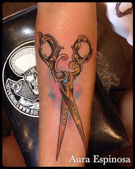 Scissors Tattoo Done By Our Resident Artist Aura Espinosa