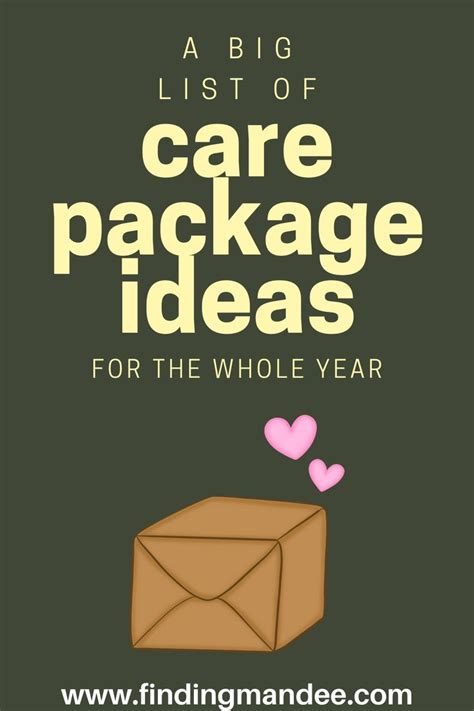 A Box With Hearts Flying Out Of It And The Words List Of Care Package