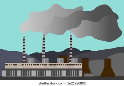 Waste Incineration Plant Which Pollutes Environment Stock Vector Royalty Free