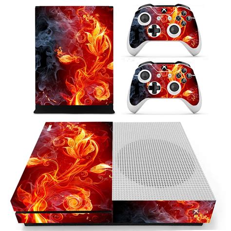 Red Fire Decal Skin Sticker Protector Cover For Microsoft Xbox One S