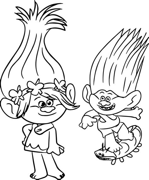 branch trolls coloring page coloringpage one