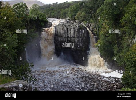 The River Tees At High Force Waterfall In Flood Conditions Upper