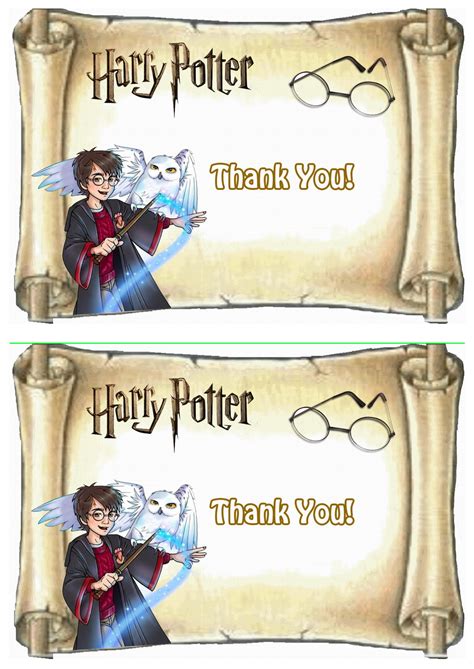 Harry potter thank you greeting greeting cards. Harry Potter Thank you Cards | Birthday Printable