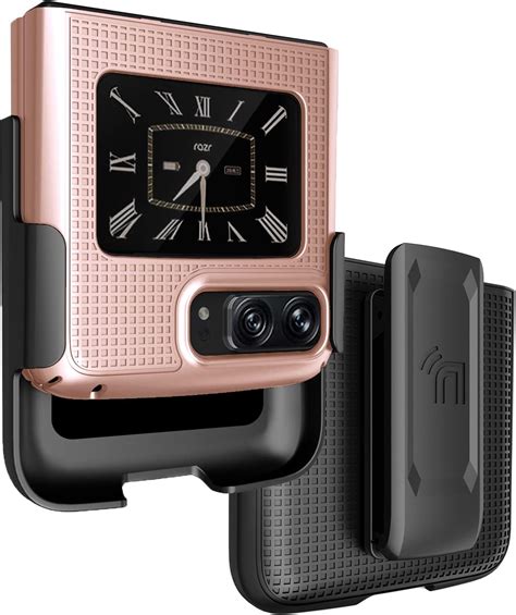 case with clip for motorola razr 2022 flip phone nakedcellphone [grid texture] slim