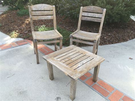Spa™ mantis folding teak chair. Smith & Hawken Teak Outdoor Table With Two Chairs
