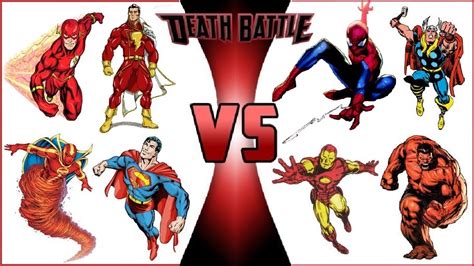 Red Tornado, Flash, Captain Marvel & Superman vs Spider-Man, Iron Man