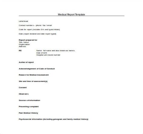 35 Medical Report Templates Docs Pdf Word Apple Pages