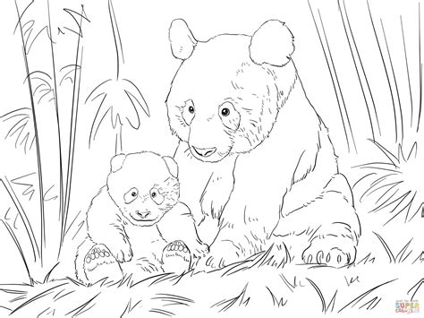 Dibujo De Familia De Pandas Para Colorear Dibujos Para Colorear