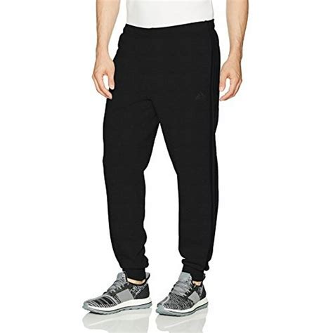 Adidas Adidas Mens Essential Fleece 3 Stripe Jogger Pants Black