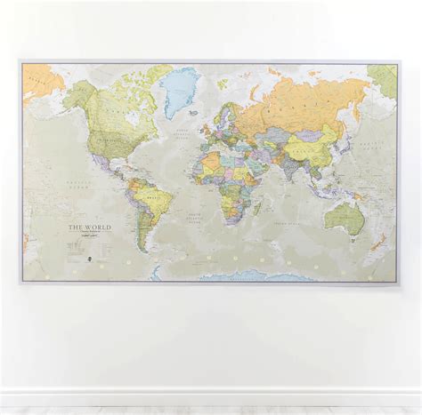Extra Large Classic World Map Poster Wallpaper Laminated Print
