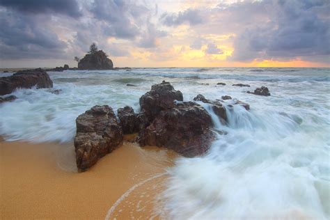 Free Images Beach Sea Coast Nature Sand Rock Ocean Horizon Cloud Sky Sunlight