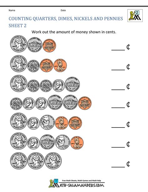 Money Worksheets For Kids 2nd Grade