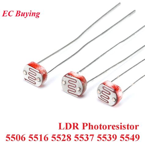 20pcs ldr photoresistor 5506 5516 5528 5537 5539 5549 light dependent resistor 5mm