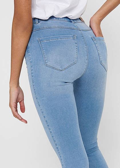 only dames noos high waist skinny jeans broek 5 pockets lichtblauw denim