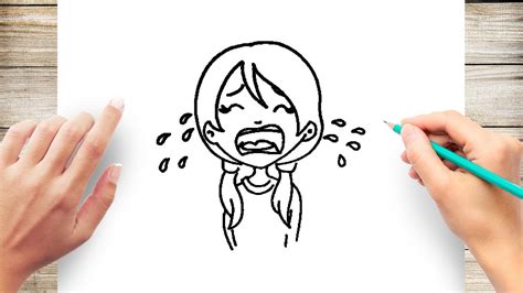 How To Draw A Girl Crying Step By Step For Kids Youtube