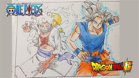 Drawing Goku Ultra Instinct Drawing Luffy Gear Dragon Ball One Piece Youtube