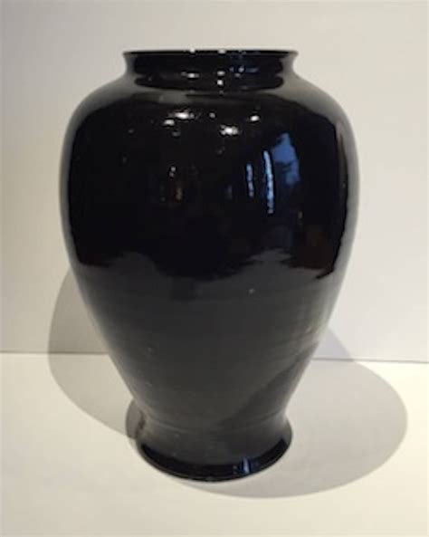 Extra large hand blown cobalt blue art glass vase by blenko glass, circa 1990s. Collection of Extra Large High Gloss Black Vases, China ...