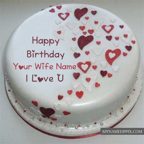 Write Wife Name Birthday Cake Wishes Love Design Image Send My Name