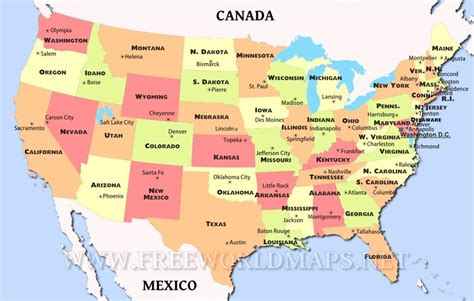 Us Map With States And Capitals Labeled Living Room Design 2020 66780