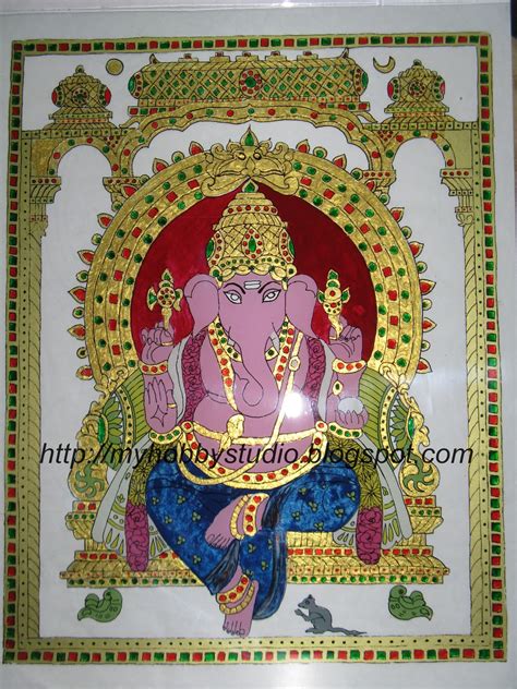 Ganesh drawing picture of ganpati drawing. Hobby Studio: Tanjore Glass Painting - Lord Ganesha