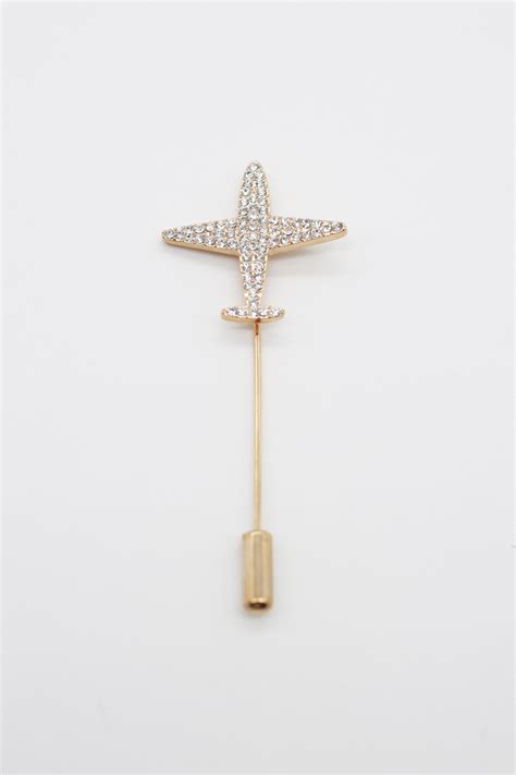 Gold Plane Lapel Pin เข็มกลัดติดเสื้อรูปเครื่องบิน Dgrie Shop