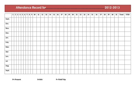 40 Free Attendance Tracker Templates Employee Student Meeting In