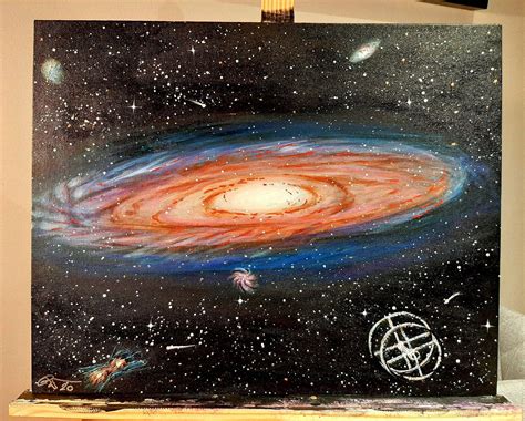 My Andromeda Galaxy Acrylic Painting With A Nod To 2001 A Space