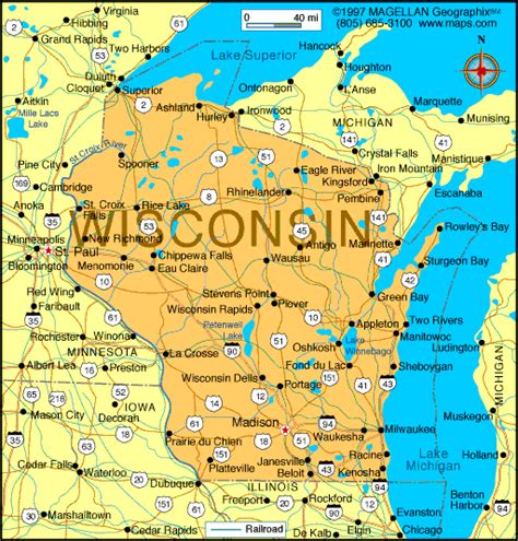 State Map Of Wisconsin