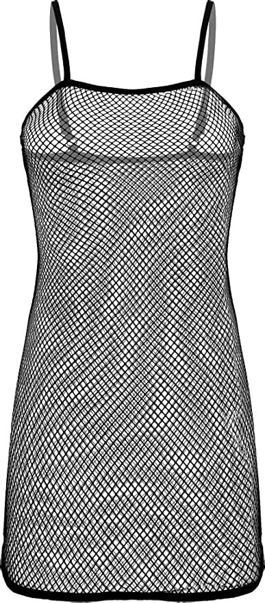Amazon Com Chictry Womens Seethrough Fishnet Lingerie Dress Mesh