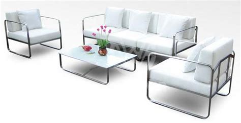 There's also steel patio sets for a clean mod feel. Stainless Steel Sofa Set by My Home Furniture, stainless ...