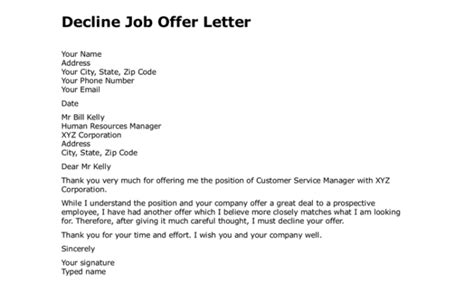Turning down a job offer can be both a difficult and delicate task, but when. Job Offer Letter Template - 9+ in Word Doc and PDF Format