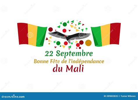 Translate September 22 Happy Independence Day Of Mali Stock