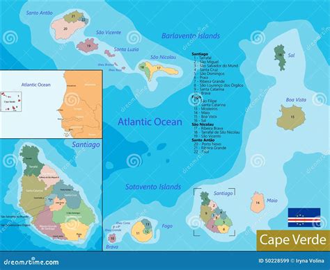 Cape Verde Map Stock Vector Illustration Of District 50228599