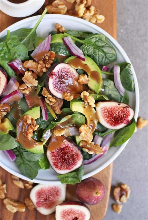 Spinach Fig Salad With Balsamic Vinaigrette My Darling Vegan