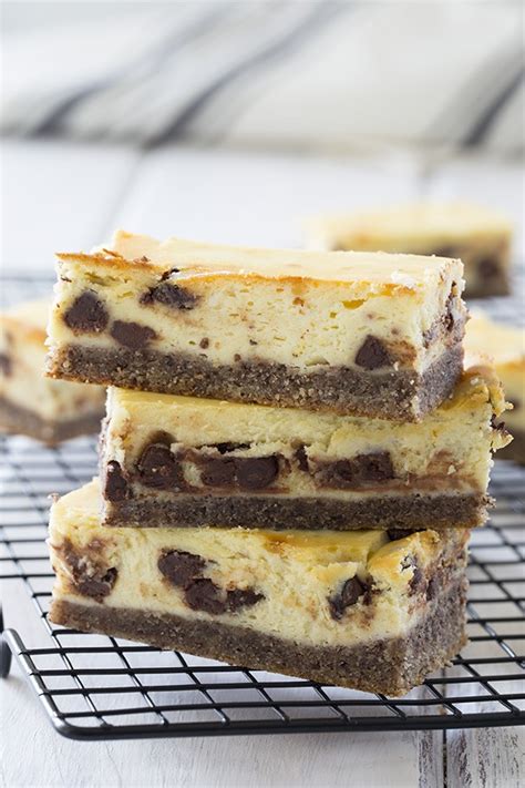 Low Carb Chocolate Chip Cheesecake Bars [video] So Nourished