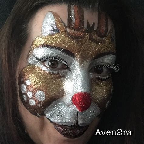 Rudolph The Red Nose Reindeer Face Paint Glam Reindeer Aven2ra