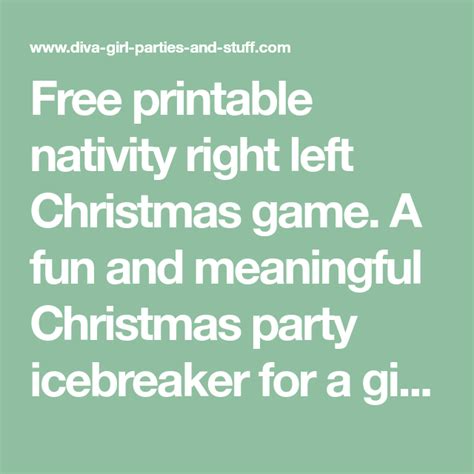 Right Left Christmas Game Based On The Nativity Story Christmas Games