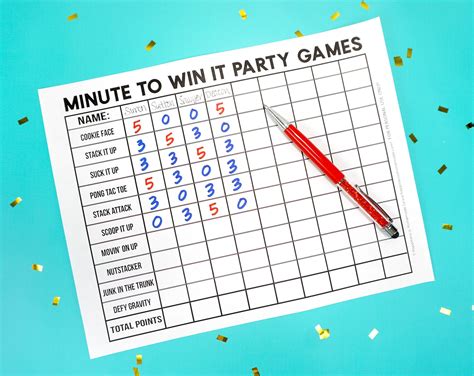 printable minute to win it games