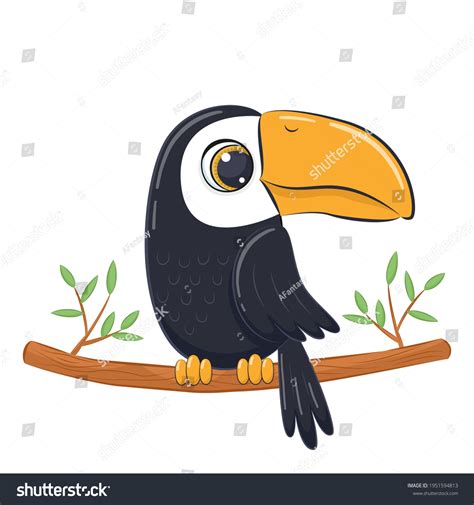 Cute Little Toucan Cartoon Vector Illustration Vetor Stock Livre De