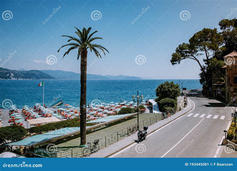 Santa Margherita Ligure Italy June 2020 Colorful Beach In Santa