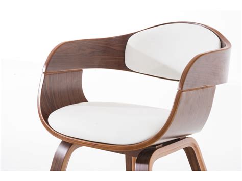 Chaise de salle à manger simili cuir avec accoudoirs design scandinave