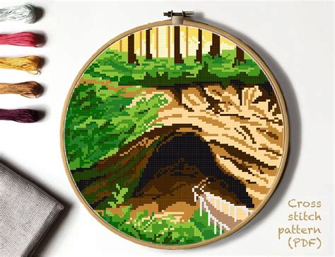 All of our cross stitch designs are patterns only. Mammoth Caves National Park Modern Cross Stitch Pattern ...