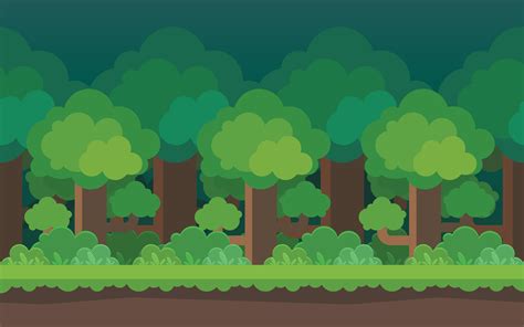 Cartoon Forest Seamless Background Elements For Mobile Games Vector Art At Vecteezy