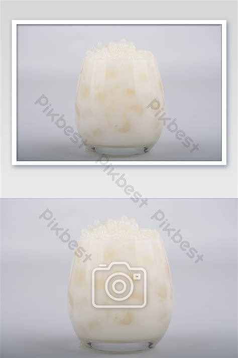 Photograph Of Delicious Sago Milk Tea With Dragon Ball Accessories