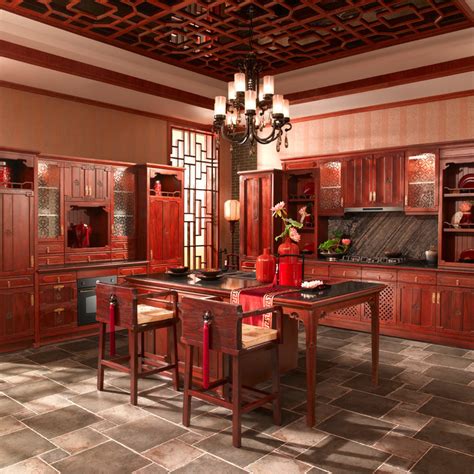 Antique Chinese Red Solid Wood Kitchen Cabinets Op13 013 China