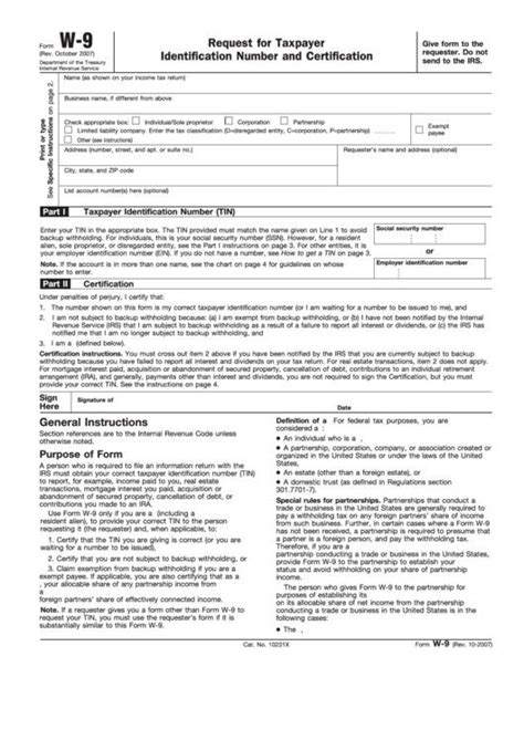 Irs Free Printable W9 Form Printable Forms Free Online
